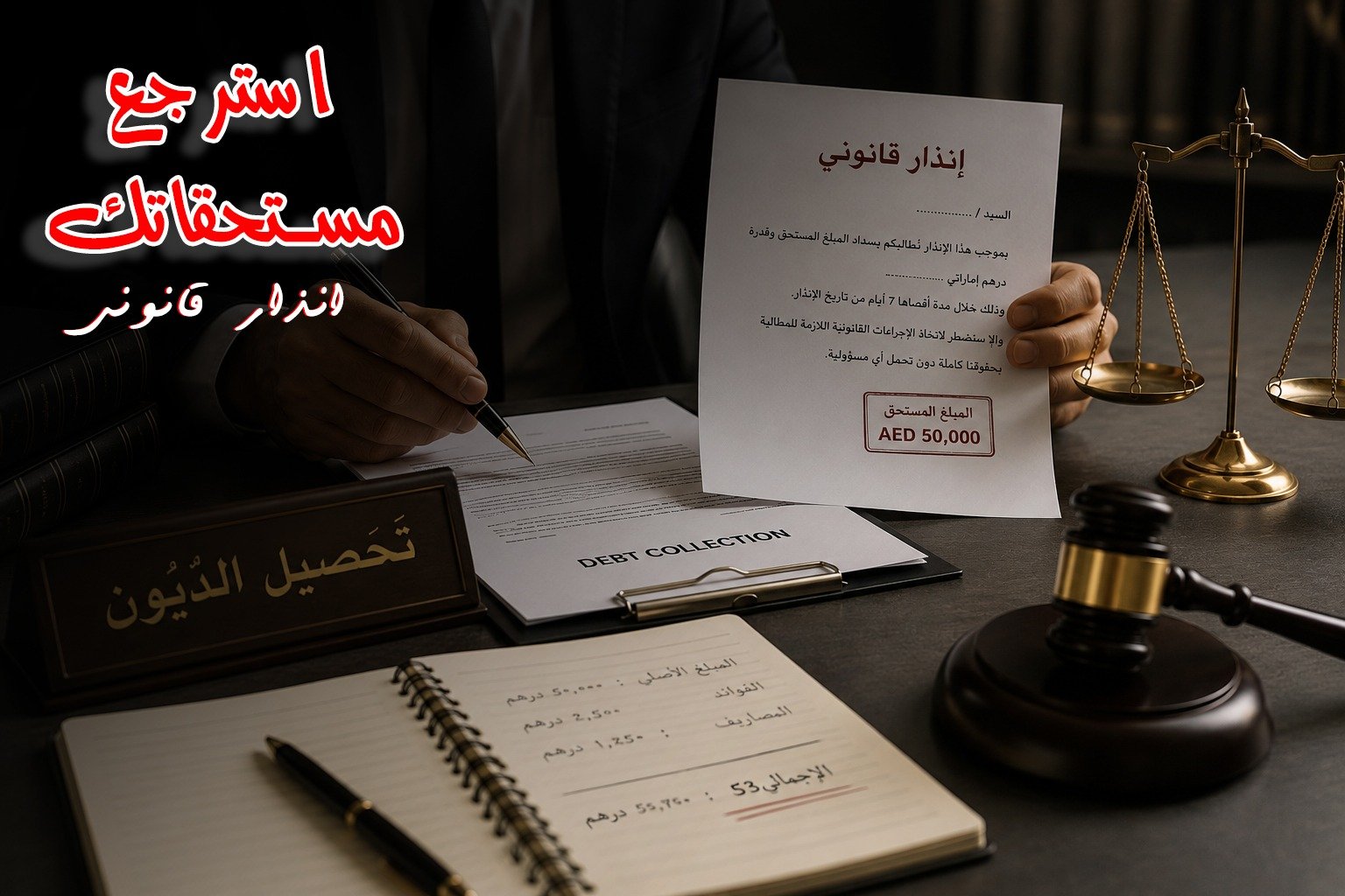 محامي تحصيل ديون في الإمارات | استرداد الديون والشيكات والسندات لأمر