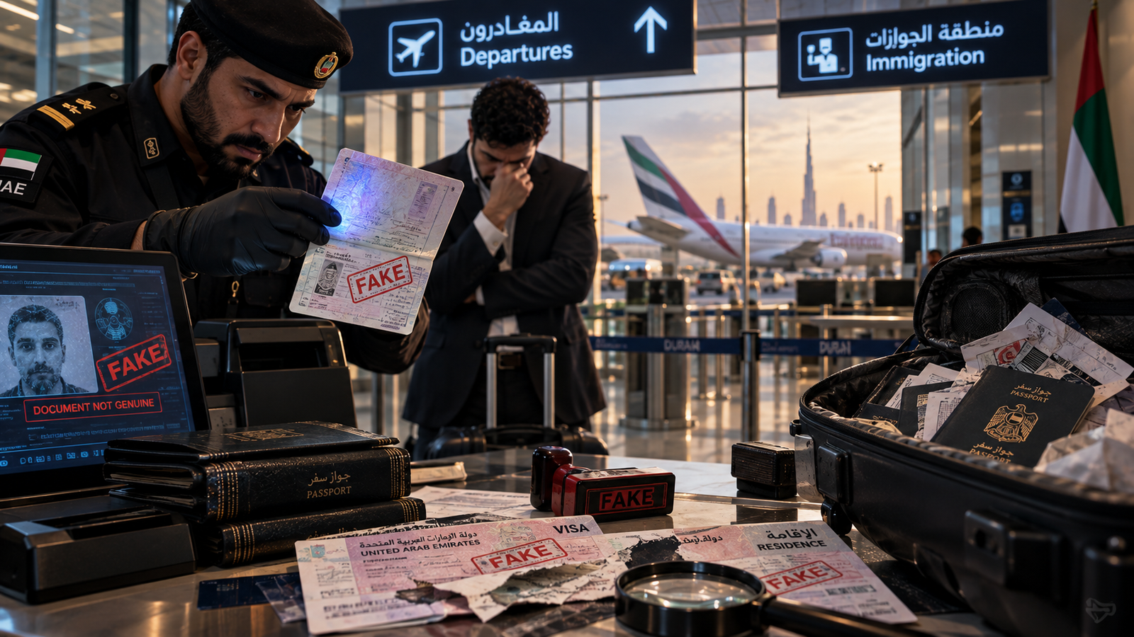 وثائق سفر مزورة في الإمارات: العقوبات والقانون