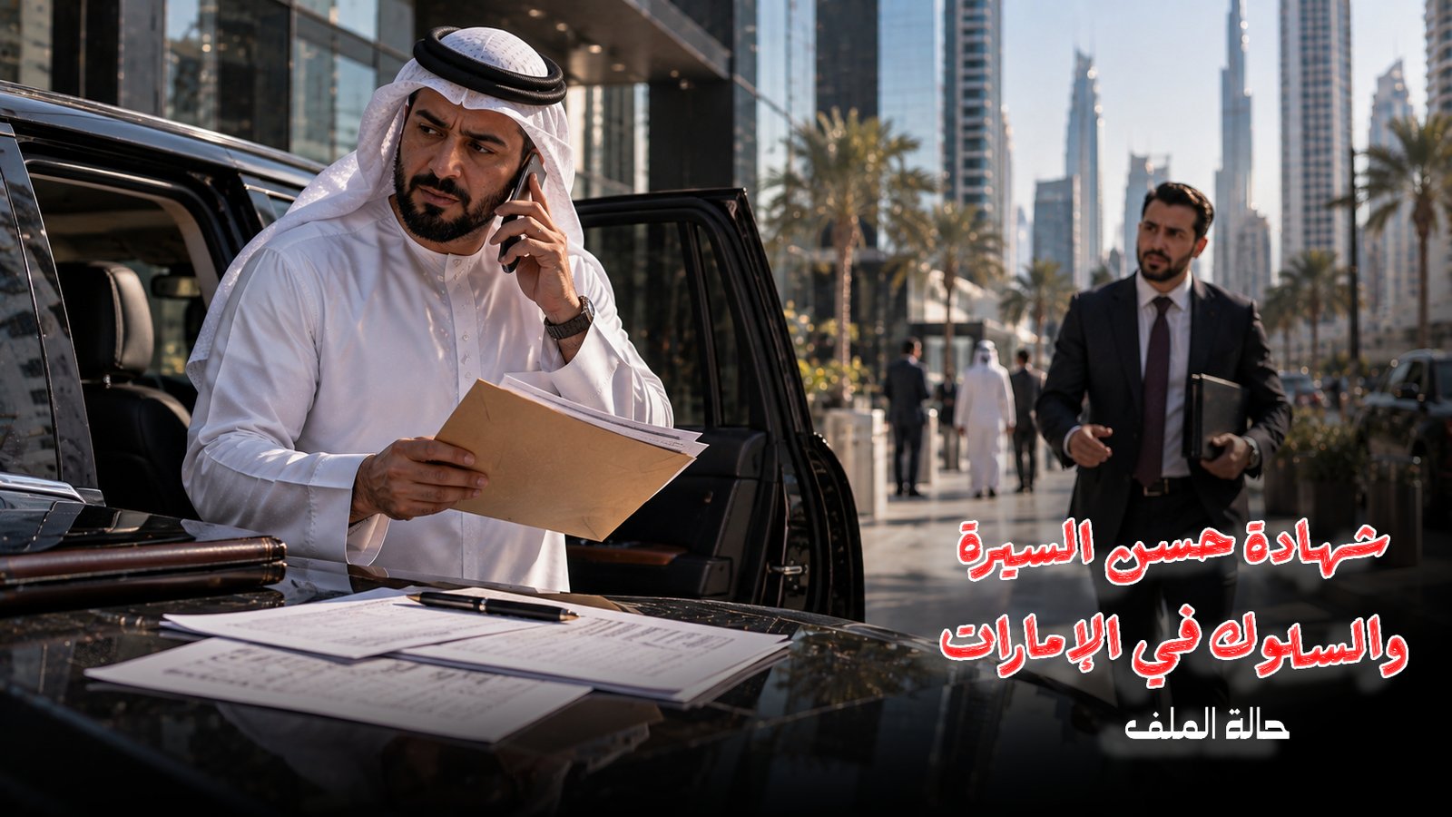شهادة حسن السيرة والسلوك في الإمارات مع قضية أو حكم سابق