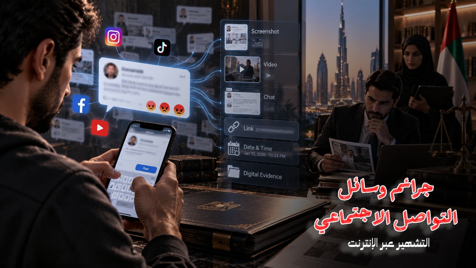 التشهير في الإمارات: العقوبة والتشهير الإلكتروني 2026