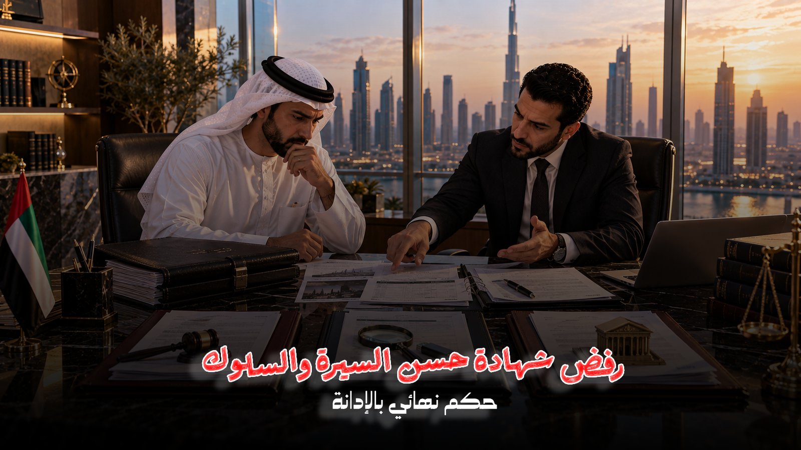 شهادة حسن السيرة والسلوك في الإمارات مع قضية أو حكم سابق