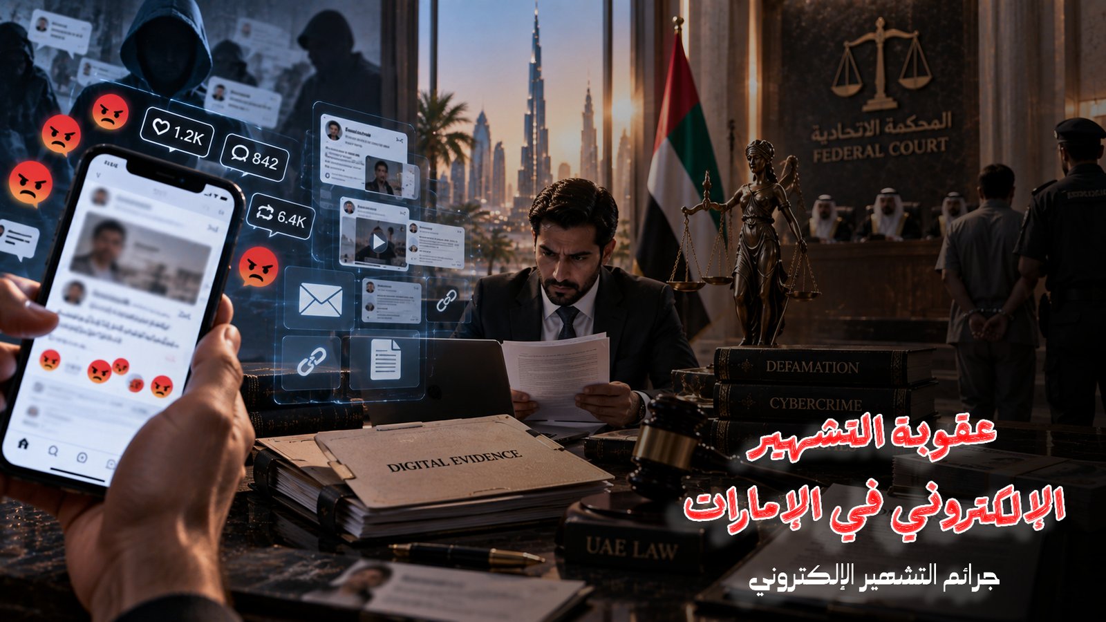 التشهير في الإمارات: العقوبة والتشهير الإلكتروني 2026