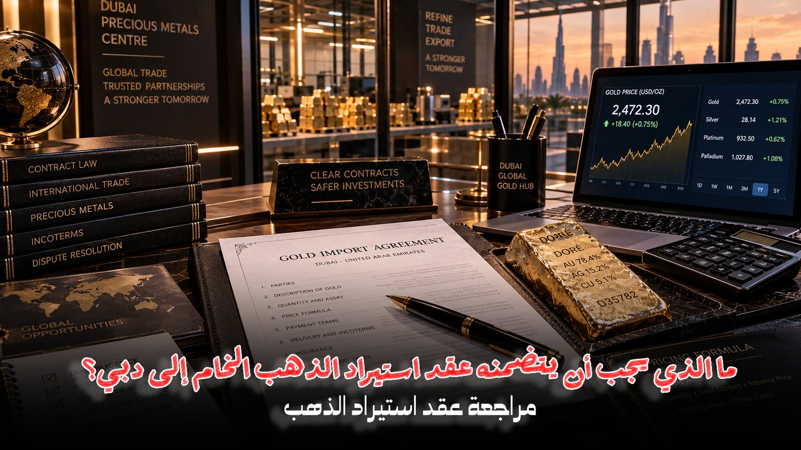عقد استيراد الذهب الخام إلى دبي | دليل قانوني؟
