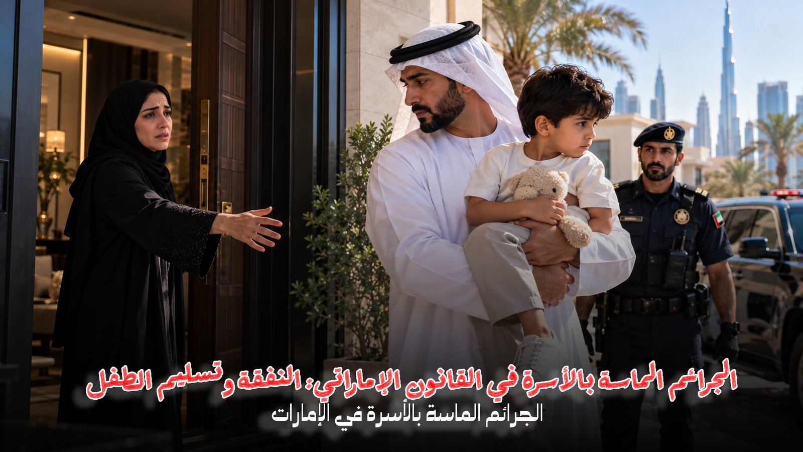 الجرائم الماسة بالأسرة في القانون الإماراتي وعقوبات النفقة وتسليم الطفل
