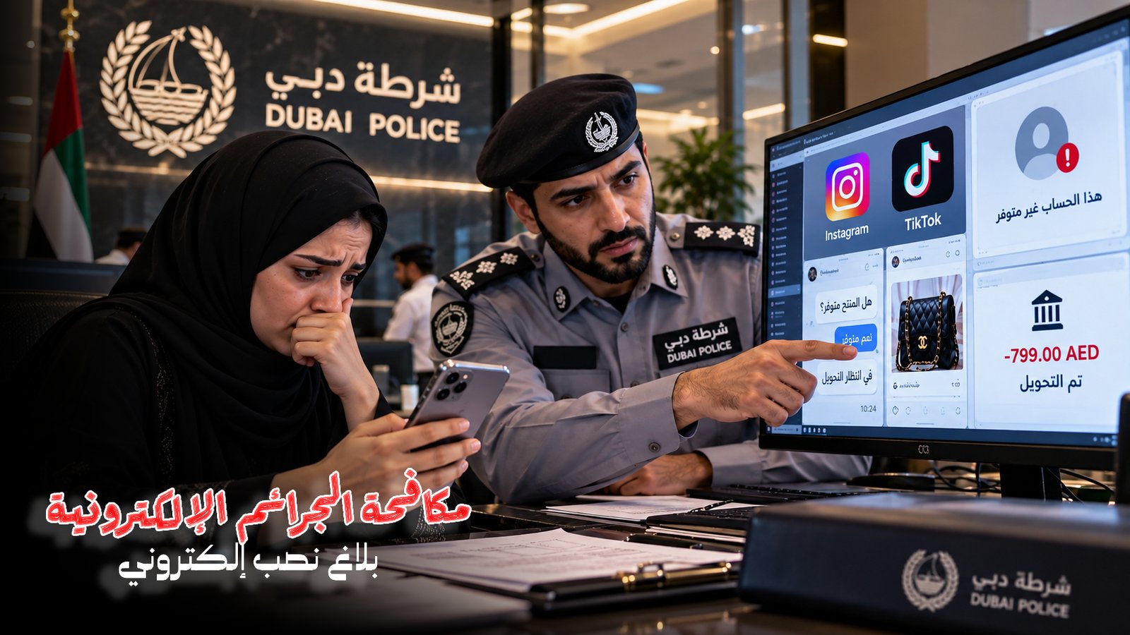 النصب الإلكتروني في الإمارات: كيف تفتح بلاغ نصب في انستقرام وتيك توك؟